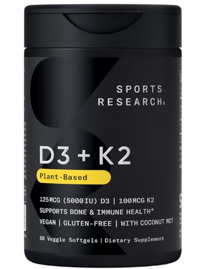 Sports Research Vitamin D3 K2 with Coconut Oil