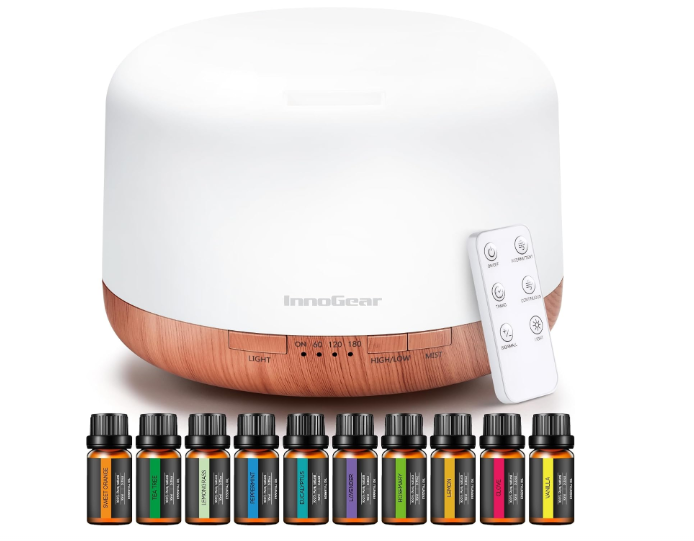 InnoGear Essential Oil Diffuser with 10 Essential Oils Set