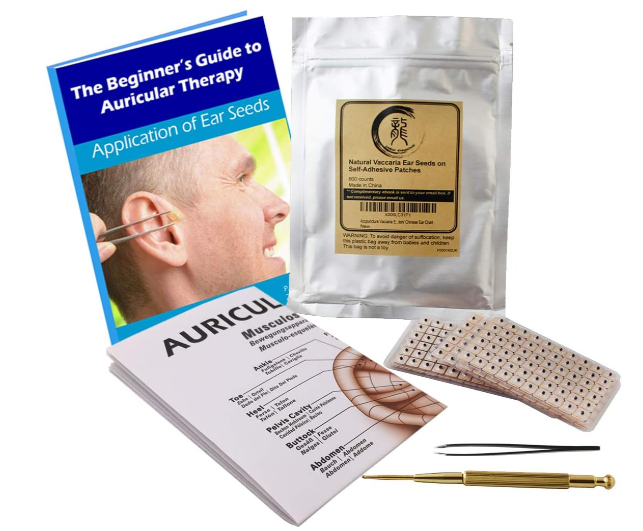 Ear Seeds Kit Vaccaria 600 Seeds with Tweezers and Chart